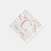 Chique Girly Roos goudfolie | Monogram marmer Servet (Hoek)