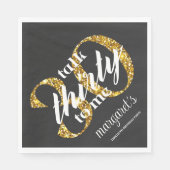 Chique Girly Zwart Goud Glitter 30e Verjaardagsfee Servet (Voorkant)