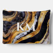 Chique girly zwart goud marmer kunst etui (Voorkant)