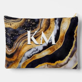 Chique girly zwart goud marmer kunst etui (Achterkant)