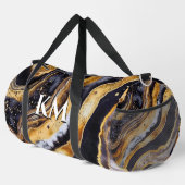 Chique girly zwart goud marmeren kunst gedrukt plunjezak (Rechterhoek)