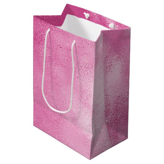 Chique Glam Girly Pink Medium Cadeauzakje (Voorkant Gekanteld)