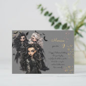 Chique glam gothic eng meisje gelukkig verjaardag kaart (Staand voorkant)