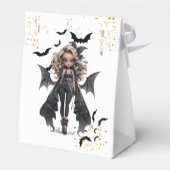 Chique glam gothic enge meisje verjaardagsfeestje bedankdoosjes (Achterkant)