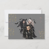 Chique glam gothic enge meisje verjaardagsfeestje bedankkaart (Achterkant)