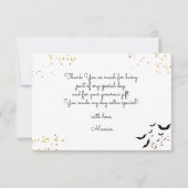 Chique glam gothic enge meisje verjaardagsfeestje bedankkaart (Voorkant)