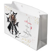 Chique glam gothic enge meisje verjaardagsfeestje groot cadeauzakje (Achterkant Gekanteld)