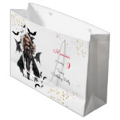 Chique glam gothic enge meisje verjaardagsfeestje groot cadeauzakje (Voorkant Gekanteld)