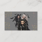 Chique glam gothic enge meisje verjaardagsfeestje informatiekaartje (Achterkant)