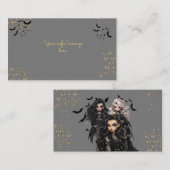 Chique glam gothic enge meisje verjaardagsfeestje informatiekaartje (Voorkant / Achterkant)