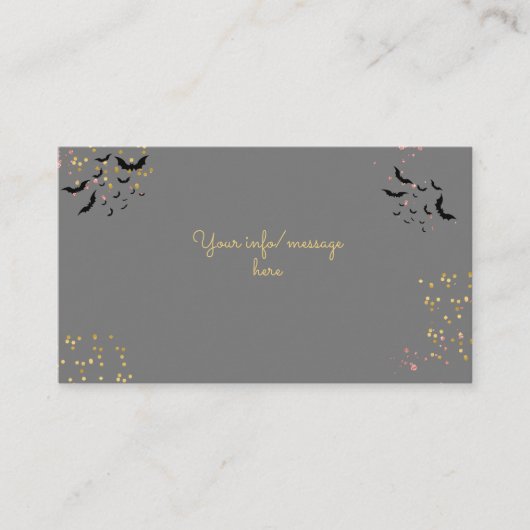 Chique glam gothic enge meisje verjaardagsfeestje informatiekaartje (Voorkant)