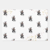 Chique glam gothic enge meisje verjaardagsfeestje inpakpapier vel (Voorkant 2)