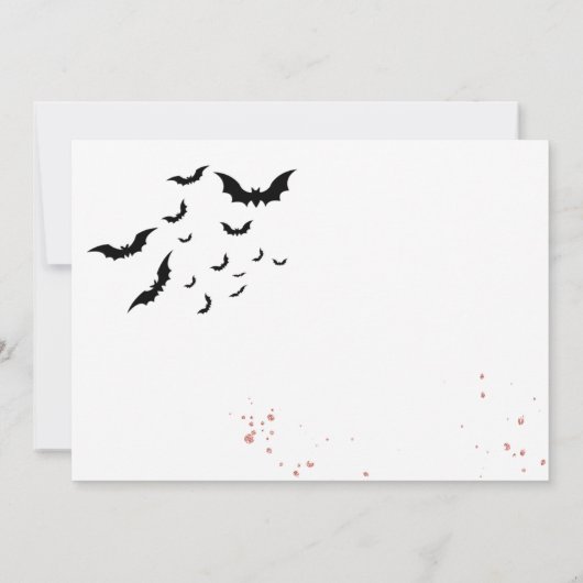 Chique glam gothic enge meisje verjaardagsfeestje kaart (Achterkant)