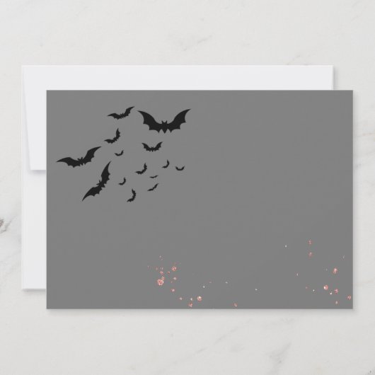 Chique glam gothic enge meisje verjaardagsfeestje kaart (Achterkant)