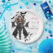 Chique glam gothic enge meisje verjaardagsfeestje papieren bordje (Feest)