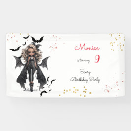 Chique glam gothic enge meisje verjaardagsfeestje spandoek