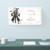 Chique glam gothic enge meisje verjaardagsfeestje spandoek (Beurs)