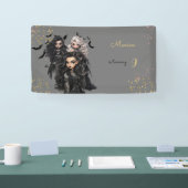 Chique glam gothic enge meisje verjaardagsfeestje spandoek (Beurs)