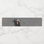 Chique glam gothic enge meisje verjaardagsfeestje waterfles etiket (Enkel label)