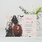 Chique glam gothic enge meisjes verjaardagsfeestje kaart (Staand voorkant)