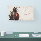 Chique glam gothic enge meisjes verjaardagsfeestje spandoek (Beurs)