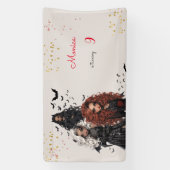 Chique glam gothic enge meisjes verjaardagsfeestje spandoek (Verticaal)