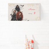 Chique glam gothic enge meisjes verjaardagsfeestje spandoek (Insitu)