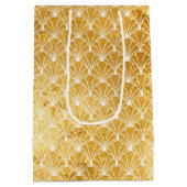 Chique Glam Goud Bloemen Medium Cadeauzakje (Achterkant)