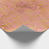 Chique Glam Goud Roze Zebra Cadeaupapier (Hoek)