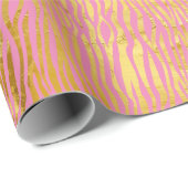 Chique Glam Goud Roze Zebra Cadeaupapier (Rol Hoek)