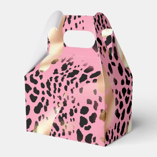 Chique Glam Goud Roze Zwart Leopard Bedankdoosjes (Achterkant)
