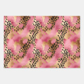 Chique Glam Goud Roze Zwart Leopard Inpakpapier Vel (Voorkant 2)