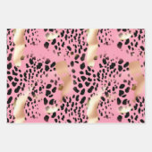 Chique Glam Goud Roze Zwart Leopard Inpakpapier Vel (Voorkant)
