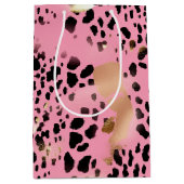 Chique Glam Goud Roze Zwart Leopard Medium Cadeauzakje (Voorkant)