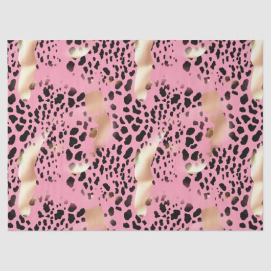 Chique Glam Goud Roze Zwart Leopard Tissuepapier (Voorkant)