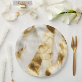 Chique Glam Goud Wit Koeienhuid Western Papieren Bordje