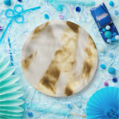 Chique Glam Goud Wit Koeienhuid Western Papieren Bordje (Feest)