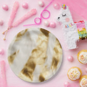 Chique Glam Goud Wit Koeienhuid Western Papieren Bordje (Feest)