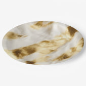 Chique Glam Goud Wit Koeienhuid Western Papieren Bordje (Gekanteld)