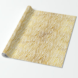 Chique Glam Goud Wit Zebra Cadeaupapier