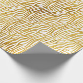 Chique Glam Goud Wit Zebra Cadeaupapier (Hoek)