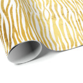Chique Glam Goud Wit Zebra Cadeaupapier (Rol Hoek)