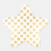 Chique Glam Gouden Bloemen Ster Sticker (Voorkant)
