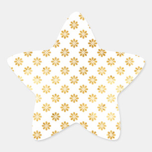 Chique Glam Gouden Bloemen Ster Sticker