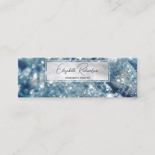 Chique Glam Luxe Elegante Sieraden Oorbel Display Mini Visitekaartje (Voorkant)