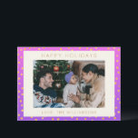 Chique Glam Paarse Gouden Stippen Personalized Fot Feestdagenkaart<br><div class="desc">Cute Chic Roze en Paarse Ombre Gouden Stippen Patroon Vakantiekaart</div>