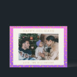 Chique Glam Paarse Gouden Stippen Personalized Fot Feestdagenkaart<br><div class="desc">Cute Chic Roze en Paarse Ombre Gouden Stippen Patroon Vakantiekaart</div>