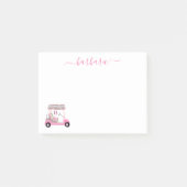 Chique Glam Persoonlijke Golf Gal Golfkar Post-it® Notes (Voorkant)