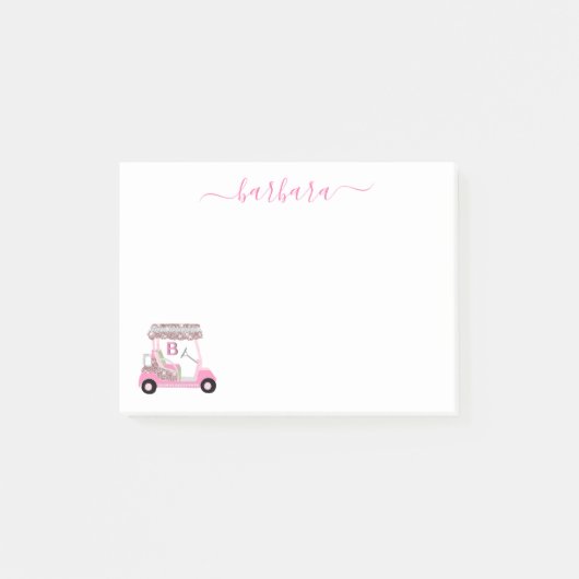 Chique Glam Persoonlijke Golf Gal Golfkar Post-it® Notes (Voorkant)