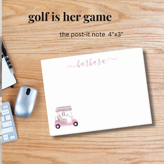 Chique Glam Persoonlijke Golf Gal Golfkar Post-it® Notes
